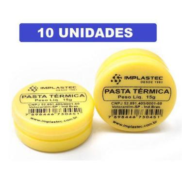 Imagem de Pasta Térmica 15G Implastec Processador Kit Com 10 Unidades