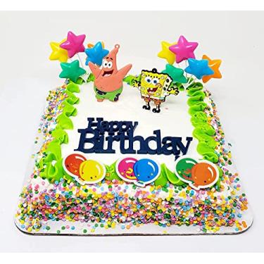 Imagem de Conjunto de topo de bolo Bob Esponja com Bob Esponja, Patrick e Amigos com acessórios decorativos