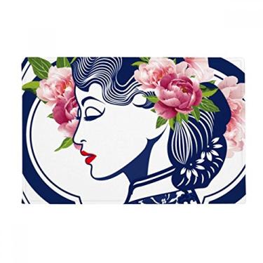Imagem de DIYthinker Tapete de beleza chinesa rosa tapete antiderrapante para porta de banheiro