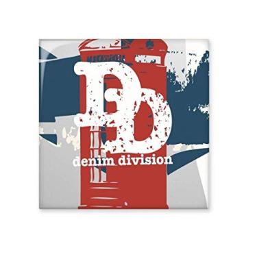 Imagem de Graffiti Street Adesivo brilhante de azulejo de cerâmica com padrão de cabine de telefone vermelho e azul