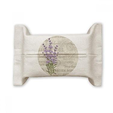 Imagem de Bolsa de linho de algodão com suporte para cobertura de papel de flor de lavanda roxa