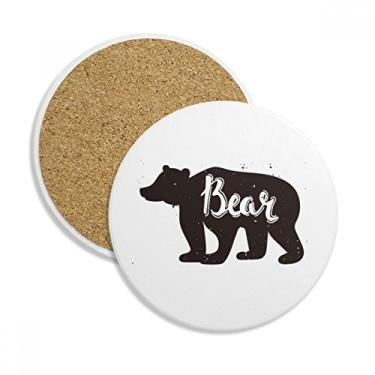 Imagem de Caneca de porta-copos de animal em preto e branco com pedra absorvente de proteção de mesa