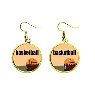 Imagem de Brinco feminino com pingente dourado e pingente de orelha dos Estados Unidos Ball Sports