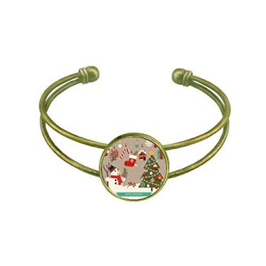 Imagem de Luvas de Natal com boneco de neve, bracelete, retrô, bracelete aberto