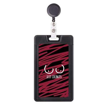 Imagem de Just Coconuts – Estojo de cartão retrátil com crachá vermelho e rosa