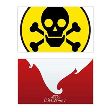 Imagem de Danger Chemical Toxic Skull Symbol Holiday Holiday Merry Christmas Cartões de parabéns Mensagem de Natal