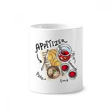 Imagem de Appetizer Lemonade Steak France Suporte para caneta de escova de dentes Caneca de cerâmica com suporte para lápis