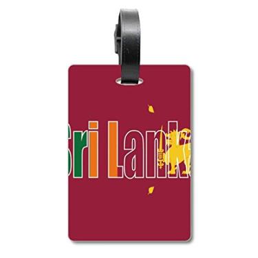 Imagem de Srilanka com nome da bandeira do país e etiqueta para bagagem, etiqueta para cartão de bagagem