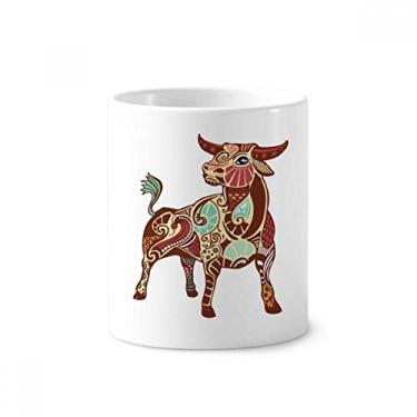 Imagem de Taurus Constellation Zodíaco Símbolo Escova de Dentes Suporte Caneca, Suporte de Cerâmica