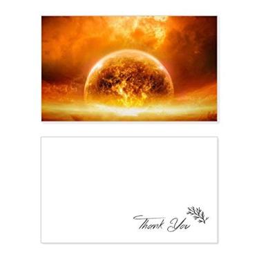 Imagem de Planeta vermelho dourado Like Flame Burnning Pattern Cartão de agradecimento aniversário comemoração casamento agradecimento