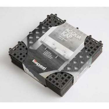 Imagem de Piso Modular Acqua Kap Preto 30cmx30cm Kit com 6 Peças