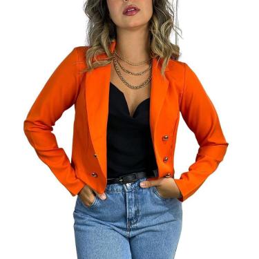 Imagem de Blazer Curto Afaiataria Cropped Terninho Bolero-Feminino