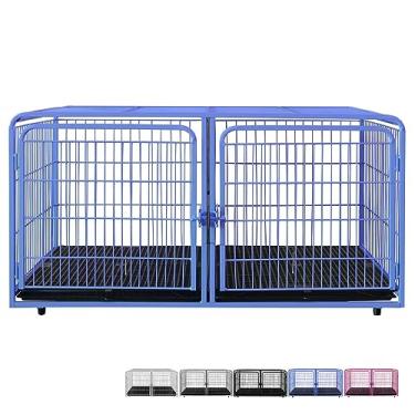 Imagem de Canil Gaiola Duplo Superior Cães Cachorro Pet Shop Tosa Cor:Azul