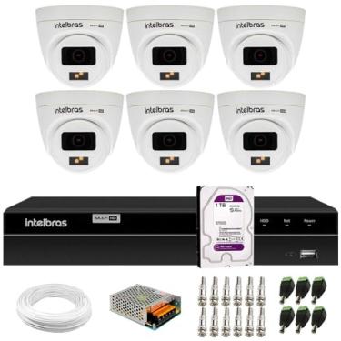 Imagem de Kit 6 Câmeras Intelbras VHD 1220 D G7 Full Color Full HD Visão Noturna 20m + DVR Intelbras MHDX 1208 8 Canais + HD 1TB Purple