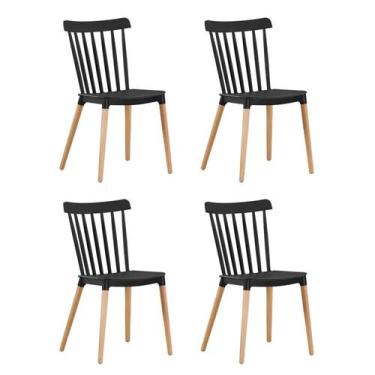 Imagem de Kit 4 Cadeiras Para Sala De Jantar Roma Preto - Fratini Móveis