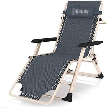 Imagem de Poltrona reclinável leve, poltrona reclinável dobrável, poltrona reclinável ajustável de gravidade zero para praia, sol, acampamento, jardim, cadeira reclinável, intervalo para almoço, sofá
