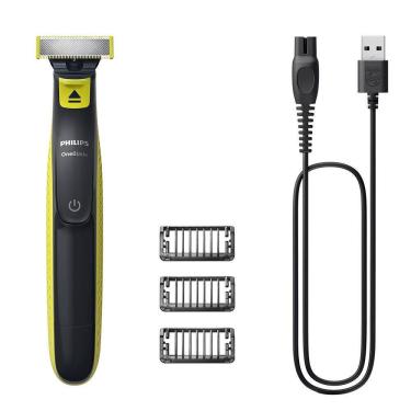 Imagem de Aparador e raspador OneBlade com 3 pentes, à prova d`água - QP2724/10 Philips