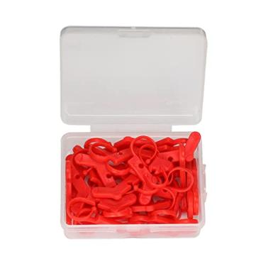 Imagem de Operitacx 80 Unidades v plastic artesanato red Plástico clipes de crochê o vermelho acessórios de crochê faça você mesmo acessórios de tricô faça você mesmo meia fivela