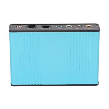 Imagem de Placa de som 5.1, placa de som USB fácil de instalar, multiportas suportadas por SCMS para laptop (azul)