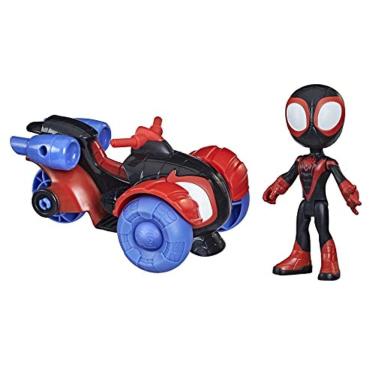 Imagem de Spidey e seus incríveis amigos Marvel Miles Morales: Spider-Man Action Figure e Techno-Racer Vehicle, para crianças de 3 anos ou mais