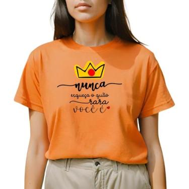 Imagem de Camiseta T-shirt Feminina Estampado Mulher Poderosa Blusinha Camisa Moda Plus Size CF01-011 (Laranja, GG)