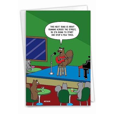 Imagem de NobleWorks Música de esquilo - Cartão de felicitações de aniversário com envelope (11 x 17 cm) - C9607BDG