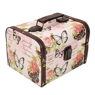 Imagem de 1pc caixa portátil caso cosmético organizador de armazenamento de jóias decoração de madeira vintage cosméticos caso joyero para mujer retro decoração lembrança baú grande caixa de armazenamento de ma