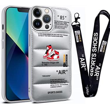 Imagem de Capa para iPhone 15 Pro Max, capa de telefone de marca de sapatos esportivos legais Puffer Cove, tênis vermelho legal em branco ou preto capa macia de silicone macio à prova de choque para iPhone