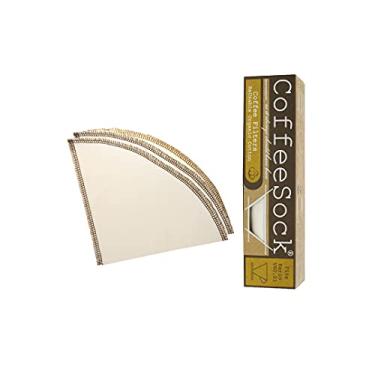 Imagem de CoffeeSock Filtros de café reutilizáveis – Hario v60 01 pequeno (2 filtros) – Filtros de café de algodão natural orgânico feitos nos EUA – Conjunto de filtros ultraduráveis de 1 ano – Tecido