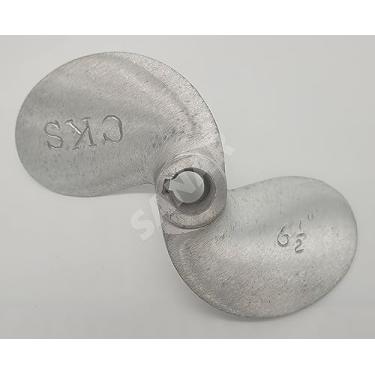 Imagem de SANAR Hélice de alumínio para barco de cauda longa com motor de lama - Eixo cônico com chave - Padrão (16,5 cm)