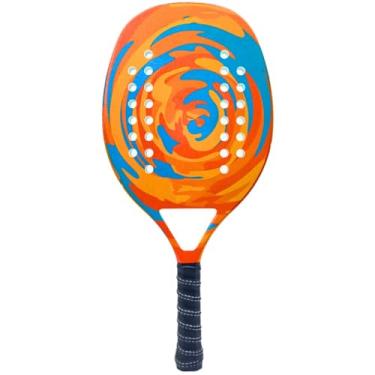 Imagem de Raquete Laranja Para Beach Tennis Profissional Em Fibra Carbono Com Capa Protetora - Camewin