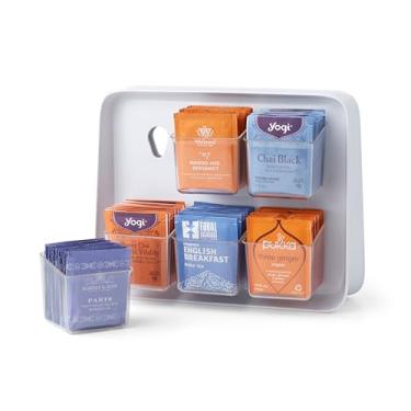 Imagem de YouCopia Organizador de saquinhos de chá TeaStand com compartimentos removíveis transparentes, organizador de armário ou despensa, 120 sacos