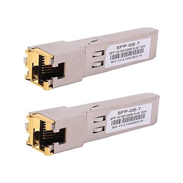 Imagem de Transceptor modular Ethernet de cobre 2 peças 1000BASE-T Gigabit SFP para RJ45 para Cisco, Meraki, Ubiquiti, D/TP Link, Supermicro, Netgear, Broadcom, 1.25G SFP-T CAT5E/CAT6 até 100 m Mikrotik S-RJ01