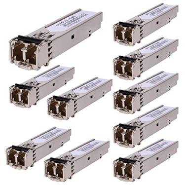 Imagem de 10 unidades 1,25 G 850 nm multimodo SFP LC módulo de fibra 550 metros 1000Base-SX LC MMF para Cisco GLC-SX-MMD/SX-MM/SFP-GE-S, Fortinet, Ubiquiti UniFi UF-MM-1G, Mikrotik S-85DLC05D Meraki MA-SFP-1GB-