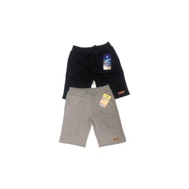 Imagem de Kit 2 Bermuda Moletom Infantil Preto e Cinza - Oliver Jeans, Preto, Ci