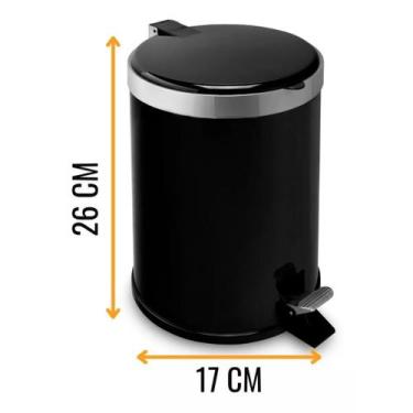 Imagem de Lixeira 5L Banheiro Cozinha Escritório 5 Litros Cesto de Lixo com Peda