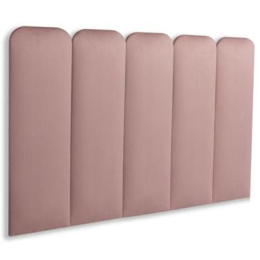 Imagem de Cabeceira Solteiro Arredondada Veludo 100x60 Cama Box Modulada  - Blu 