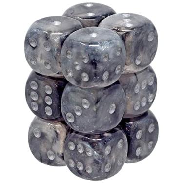 Imagem de Chessex Bloco de dados luminário Boreal 16 mm d6 Light Smoke/Silver (12 dados) (27778)