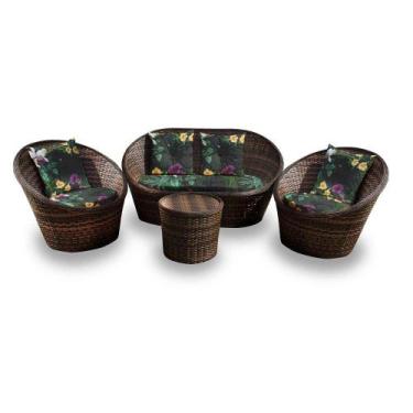 Imagem de Conjunto de Sofá Fibra Sintética Bola - 1 Sofá 2 L + 2 Poltronas + 1 M