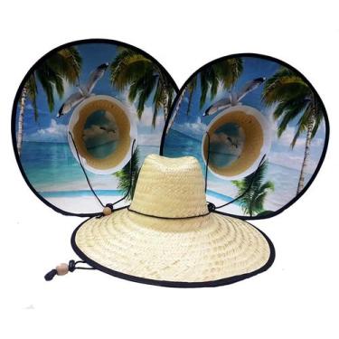 Imagem de Chapéu De Palha Surf Moda Praia Unisex Forrado Várias Estampas - Sensi
