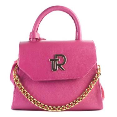 Imagem de Bolsa Festa Feminina Alça Tira Colo Túlio Rossato Couro Pink - Tulio R