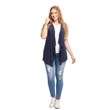 Imagem de Colete de Bico Blusa Cardigan Feminino Terceira Peça Viscolycra Ca5 - 