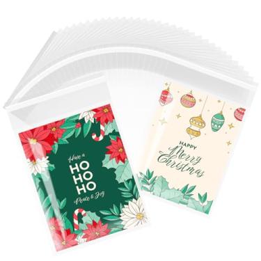 Imagem de LEOSINDA 100 sacos de celofane autovedantes 15,5 x 23,5 cm, sacos de plástico resseláveis, para embalagem de presente, doces, sobremesas, brindes, lembrancinhas de festa e sobremesa