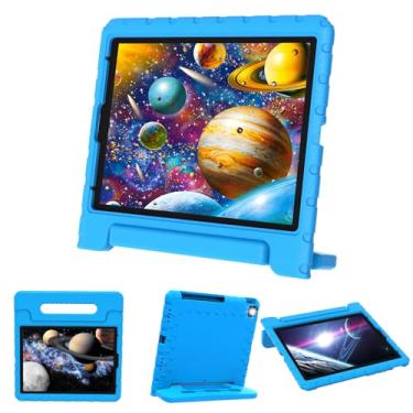 Imagem de E-puhate Capa para iPad Pro 12.9 de 3ª/4ª/5ª/6ª geração, superproteção de EVA à prova de crianças para iPad Pro de 12,9 polegadas 2022/2021/2020/2018 com porta-lápis e suporte, azul