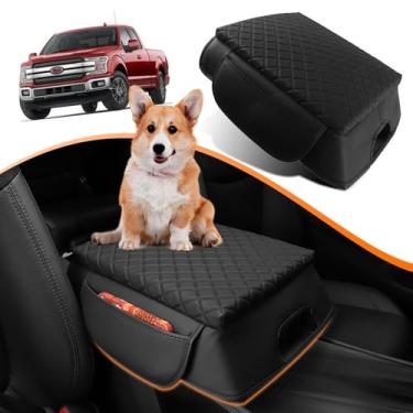 Imagem de OKLSG Capa de apoio de braço para console central para 2015-2020 F150, 2017-2022 F250 F350 F450, 2018-2024 Expedition Accessories almofada de descanso de braço para console protetor de tampa preta