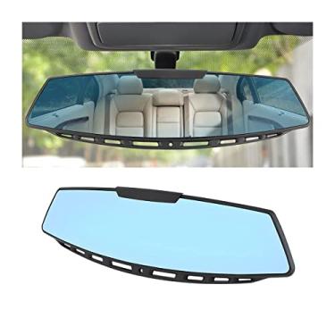 Imagem de 8sanlione Espelhos retrovisores de carro, espelho retrovisor panorâmico interno para carro, amplo alcance de visualização, uso universal HD de 12 polegadas para carros, SUVs, caminhões, veículos (azul)