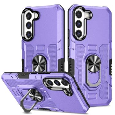 Imagem de HTXWXJC Capa de celular para Galaxy S22 5G, capa protetora para Samsung S22 SM-S901U Suporte magnético embutido para carro à prova de choque capa protetora para Samsung Galaxy S22 roxo