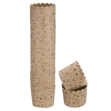 Imagem de HARFINGTON 50 peças de copos de papel para assar, 170 g, papel kraft marrom, forros, cupcake, à prova de gordura, embalagens descartáveis a granel para casamento, aniversário, formatura, bolo pequeno