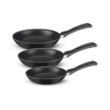 Imagem de Kit de Frigideiras Antiaderentes Rochedo Basic com 3 peças 18cm, 20cm 