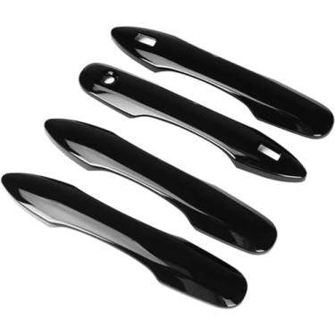 Imagem de DLOVEG Capa para maçaneta de porta compatível com Toyota Camry LE SE XLE 2018-2022 acessórios protetor externo com 2 furos inteligentes sem chave compatíveis com Toyota Corolla Avalon 2019-2022 (preto brilhante)